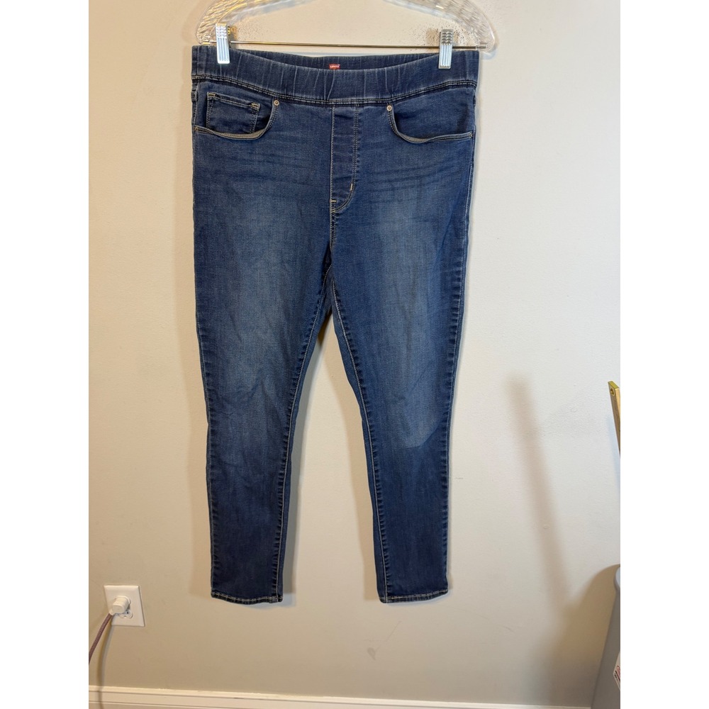 Levi's Women Pull On Skinny Jeans High Rise Medium Wash Blue Size 12